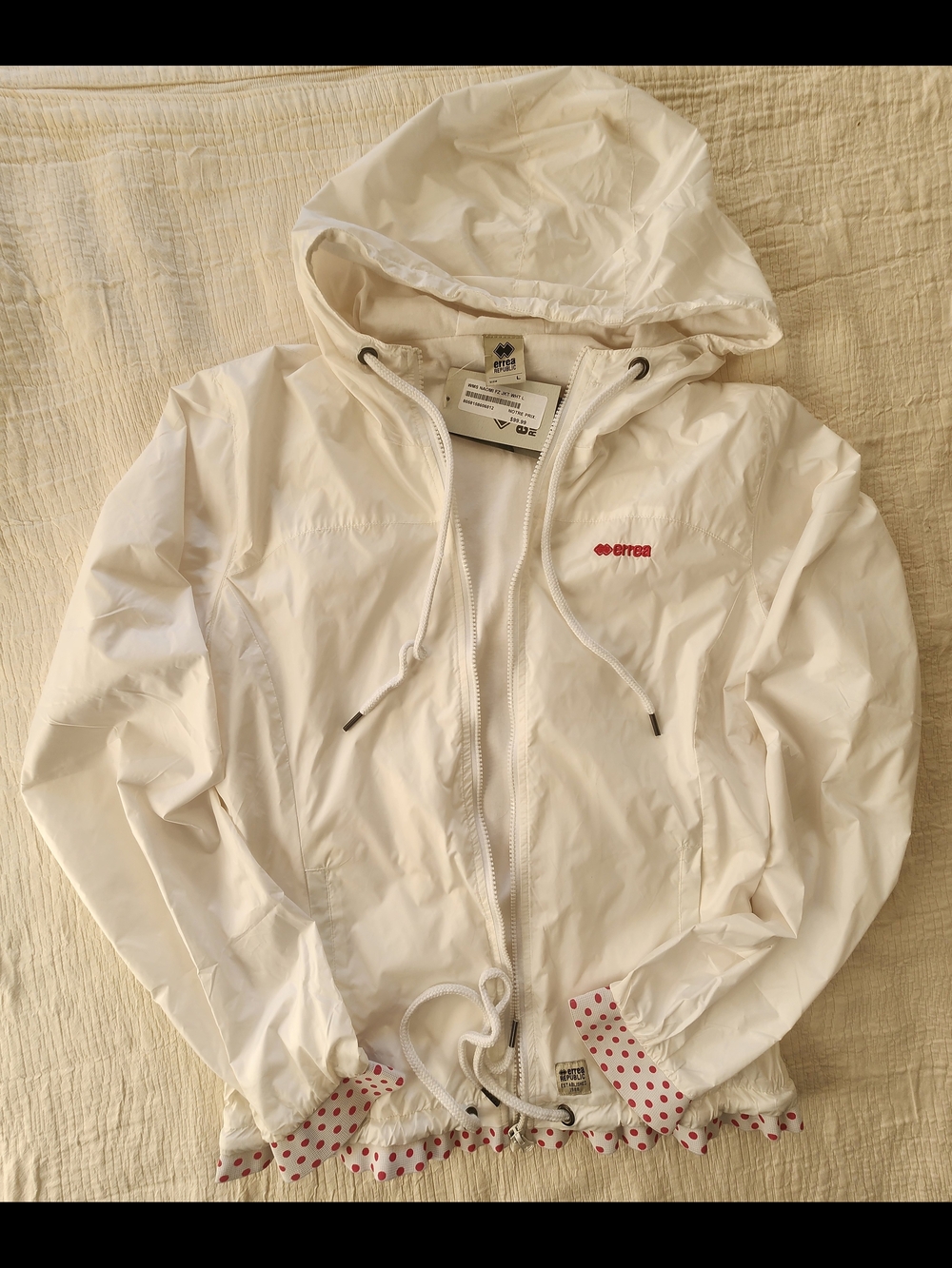 White Hooded Windbreaker Jacket